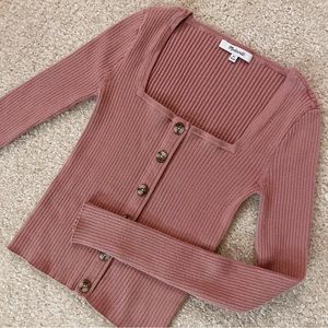 Madewell square-neck crop cardigan top xs